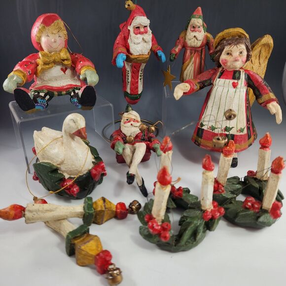 House of Hatten 1988 Folk Santa Elf Holding Star D Calla Christmas Ornament VTG - Picture 9 of 9